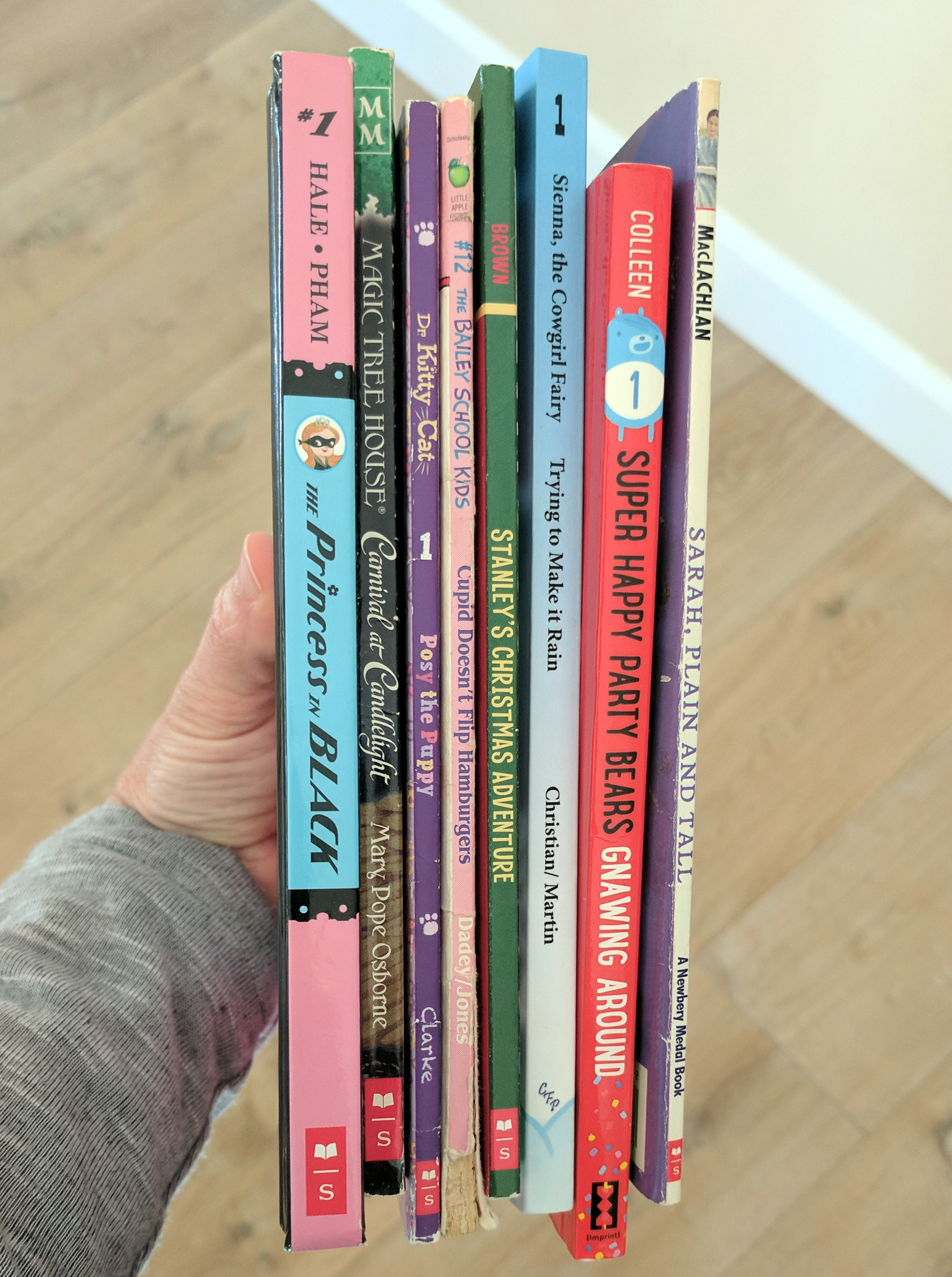 A handful of the chapter books on my kids' shelves. We have a heavy Scholastic representation because they love to pick them from book fairs at their school. FYI, these books are not directly connected to the authors taking my survey. I just wanted …