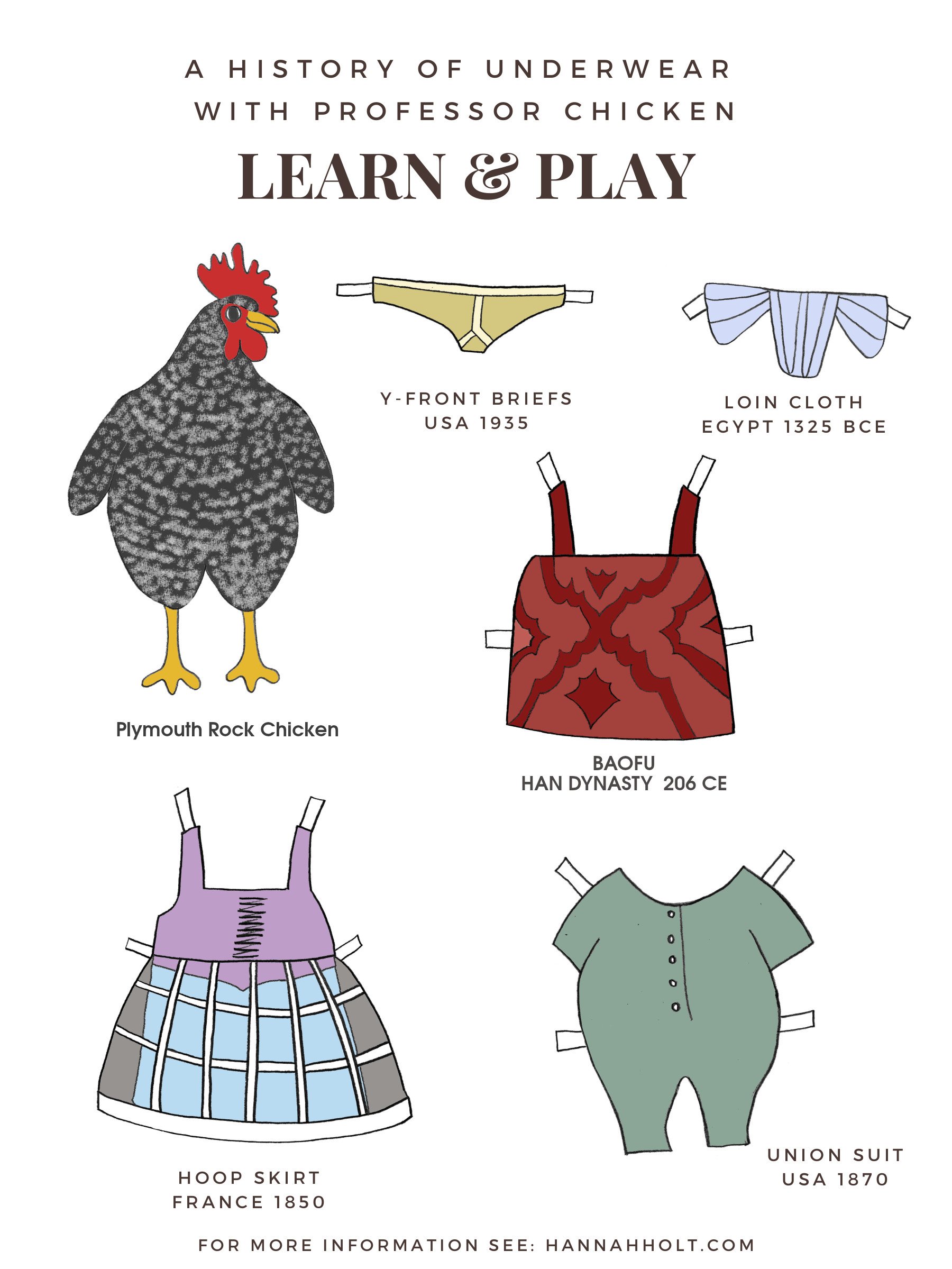 chicken underwear paper dolls