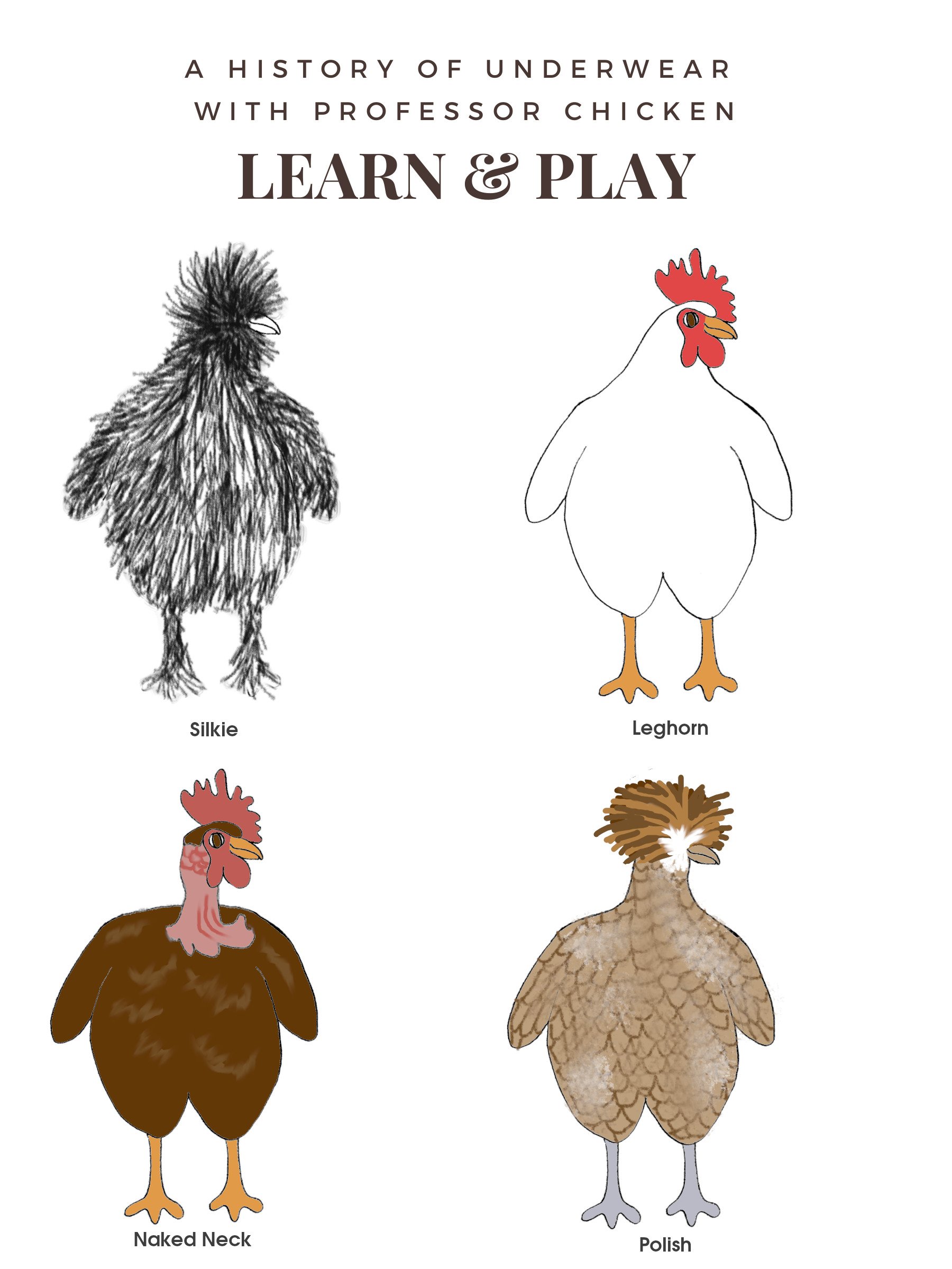 chicken breeds, chicken paper dolls
